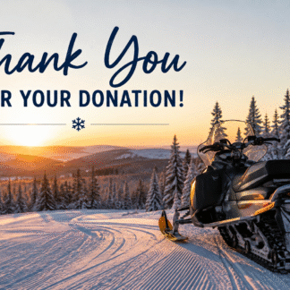 Thank you for your donation photo with a snowmobile.